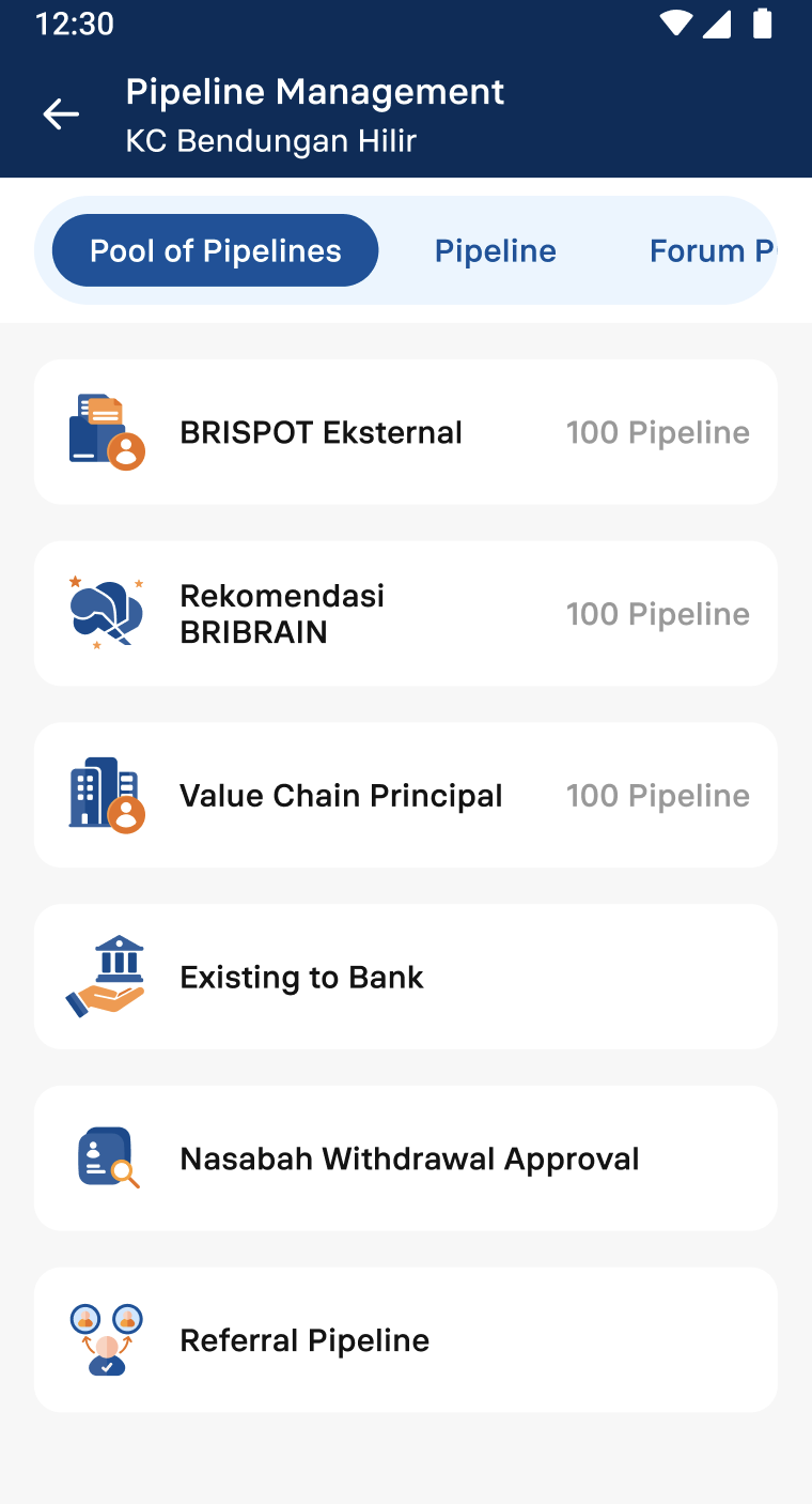 Tampilan Folder Pipeline di aplikasi mobile