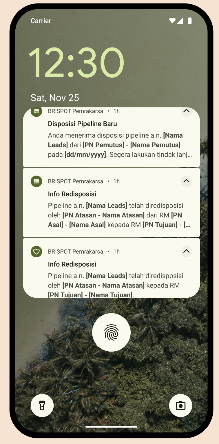 Notifikasi disposisi dan redisposisi pipeline