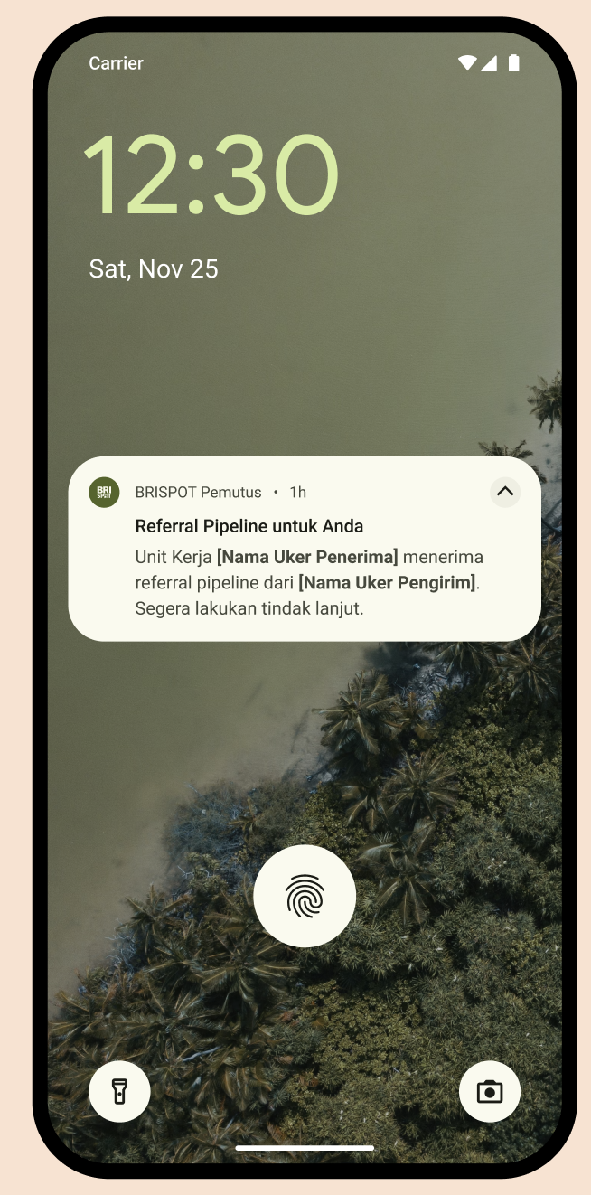 Notifikasi referral pipeline ke unit kerja lain